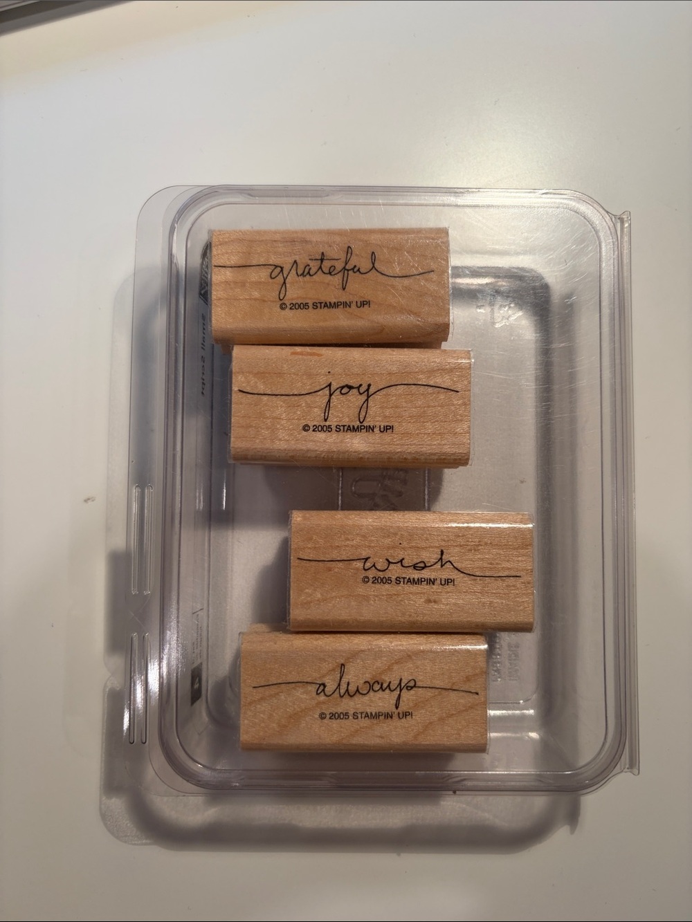 Stampin up x4 word set. Great condition in original box.